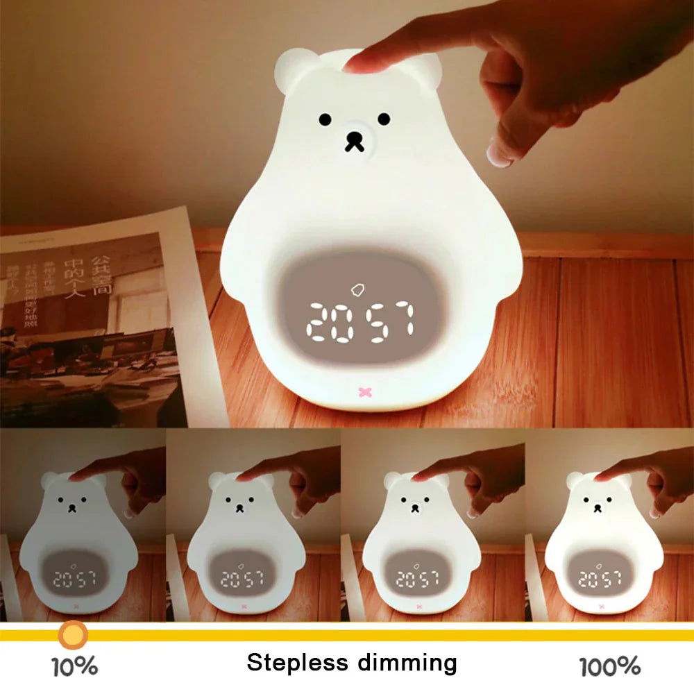 BowLift | Bear Alarm Clock - LED Night Light and Children's Alarm Clock