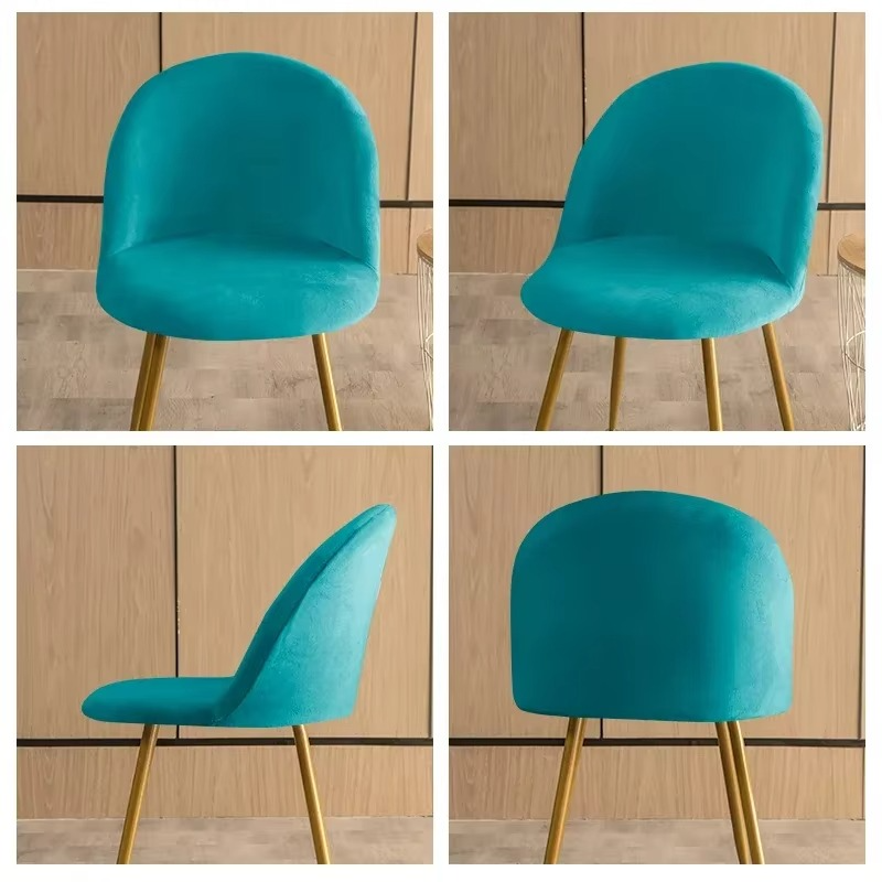 BowLift | Elastic Velvet Chair Covers - Stretch Low Back Slipcovers for Dining and Makeup Chairs