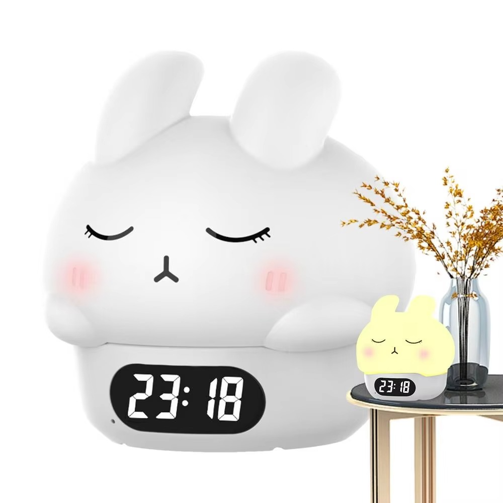 BowLift | Bunny Digital Alarm Clock with Sleep Trainer and Night Light