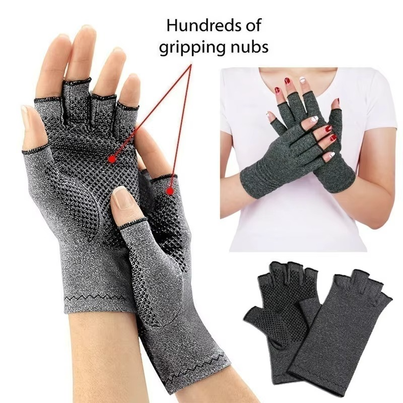 BowLift | Compression Arthritis Gloves Fingerless Wrist Support for Hand Pain Relief and Fitness