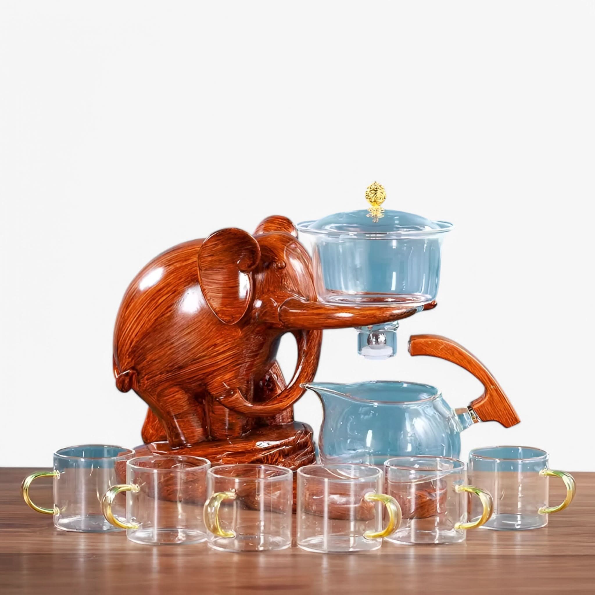 BowLift | Elephant Glass Tea Set with Heat-Resistant Pot