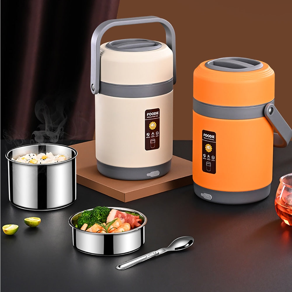 BowLift | USB Heated Lunch Box | 304 Stainless Steel Thermal Liner | 65°C Constant Temperature Heater | 1.6L/2.0L High-Capacity Portable Food Warmer | Anhydrous Heating System