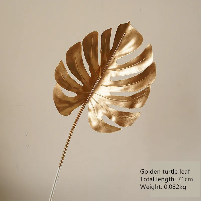 BowLift | Decorative Flower Gold Series | Palm Leaf, Ginkgo & Eucalyptus | Artificial Flower 67–84 cm | Wedding & Christmas