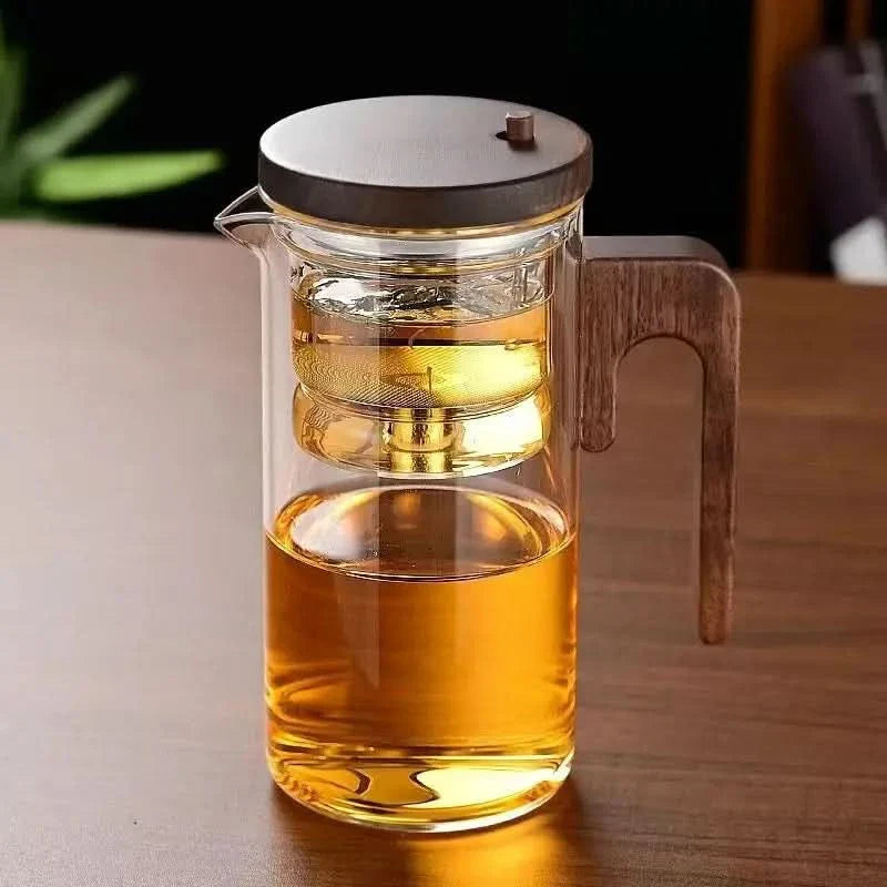BowLift | Glass Teapot with Infuser & Wooden Handle – ZenSteep