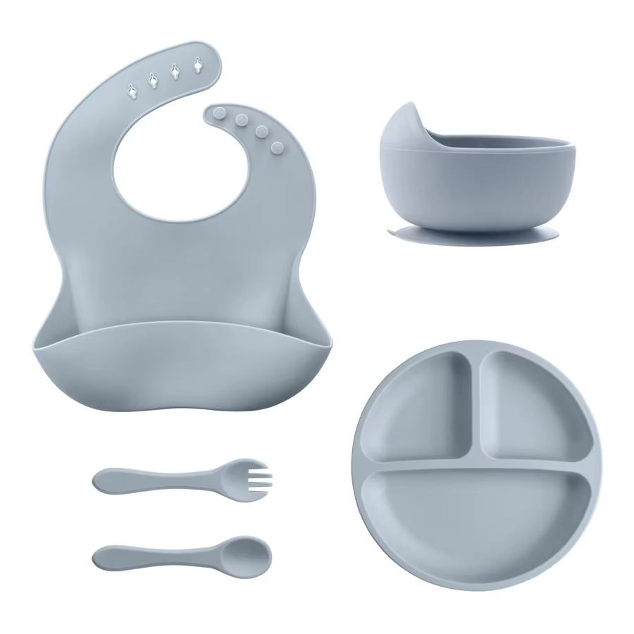 BowLift | Complete Silicone Baby Dining Set: Plate, Bowl, Bib, Cup, and Utensils