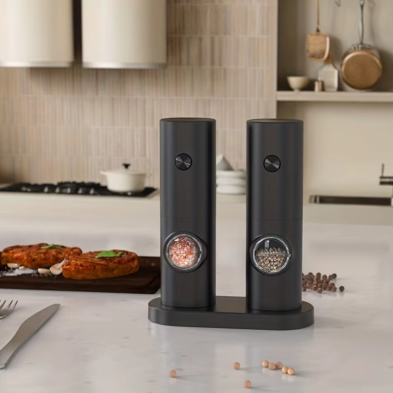 BowLift | Electric Pepper and Salt Grinder Set with Adjustable Coarseness and LED Light