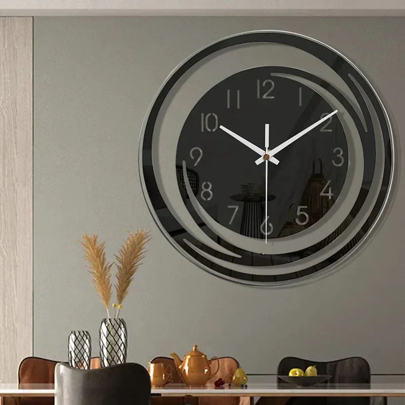 BowLift | Acrylic Wall Clock - Scandinavian Design - Black - Clock