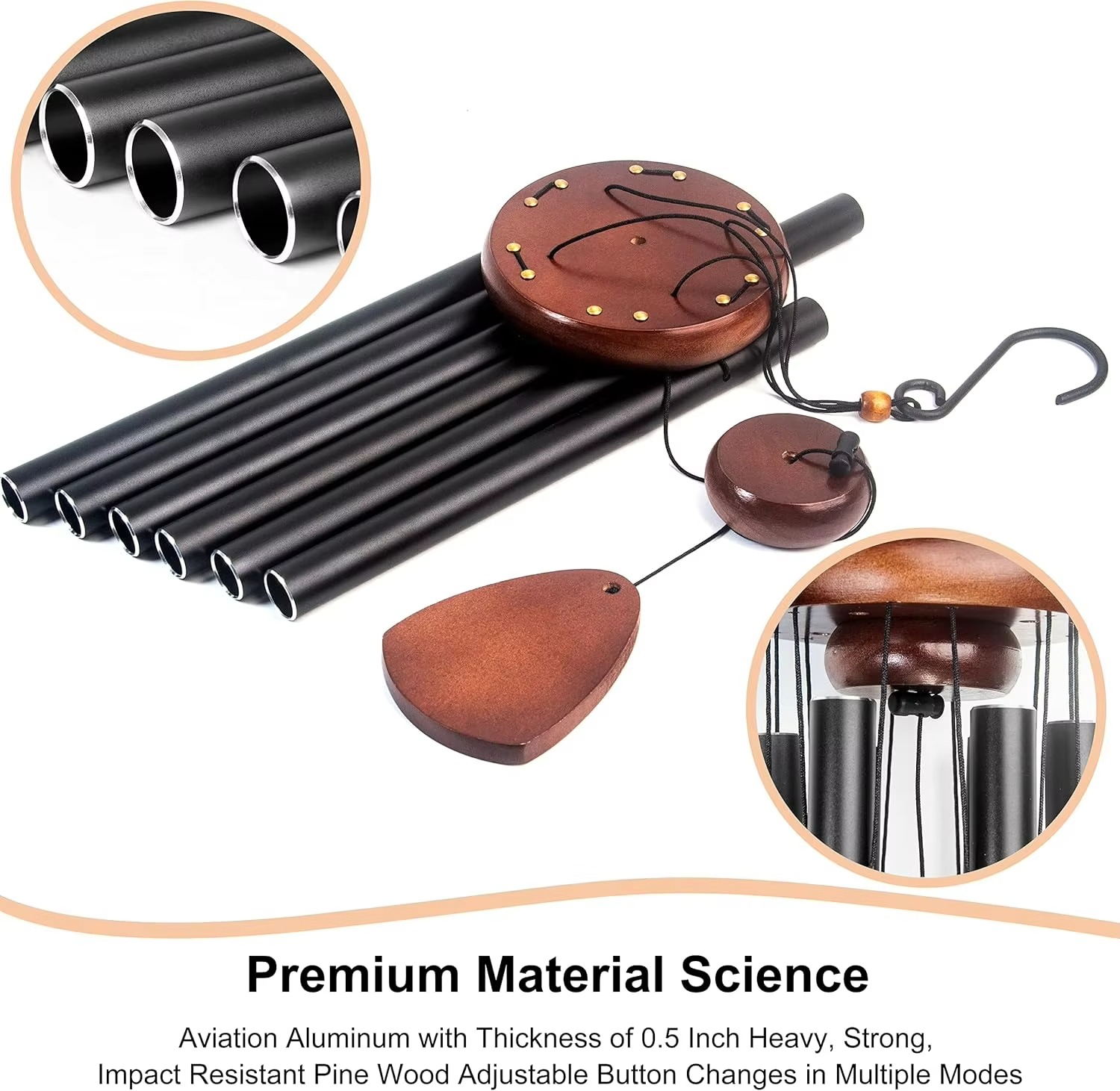 BowLift | Enchanting Aluminum & Wood Garden Wind Chimes