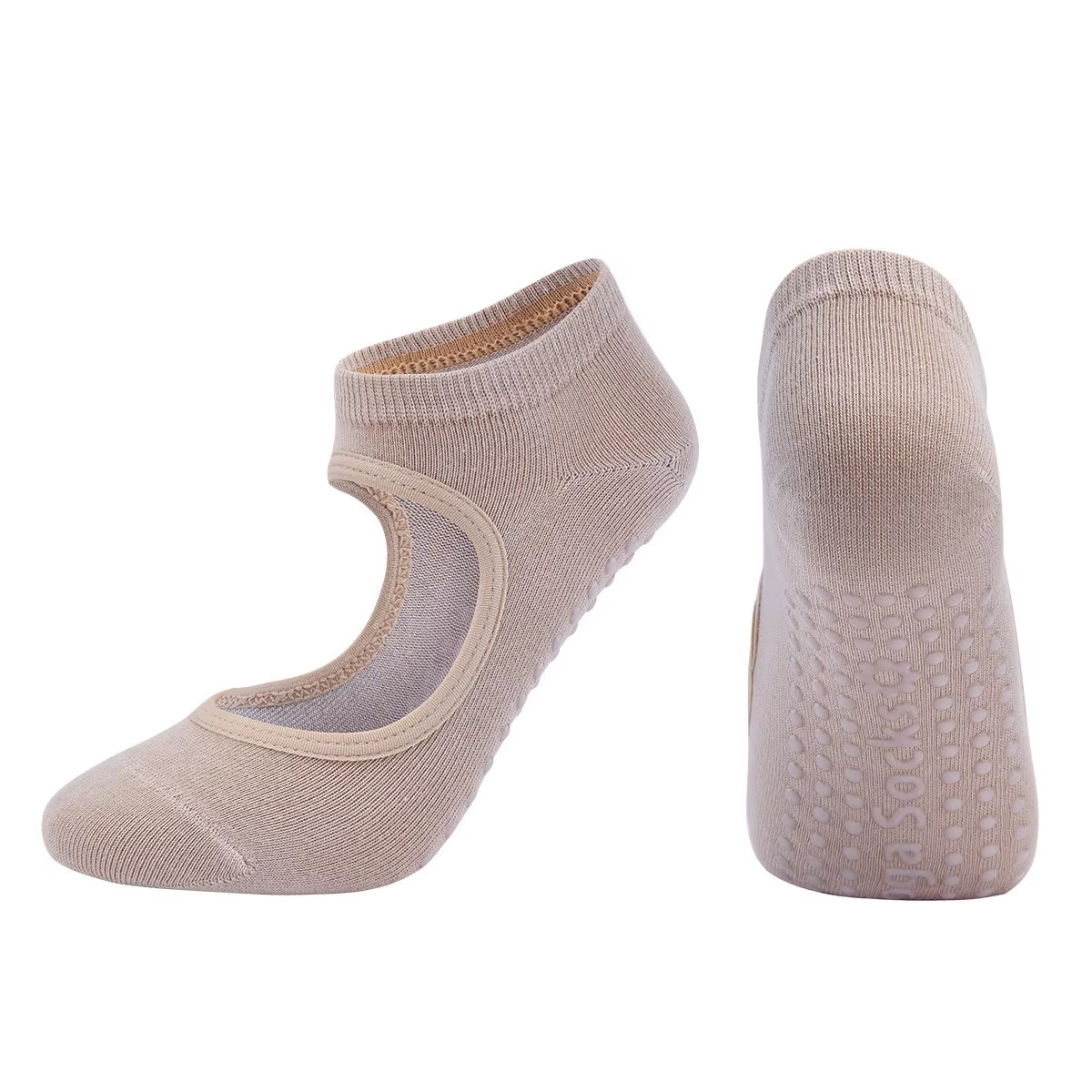 BowLift | Non Slip Backless Yoga Socks with Breathable Cotton Grip