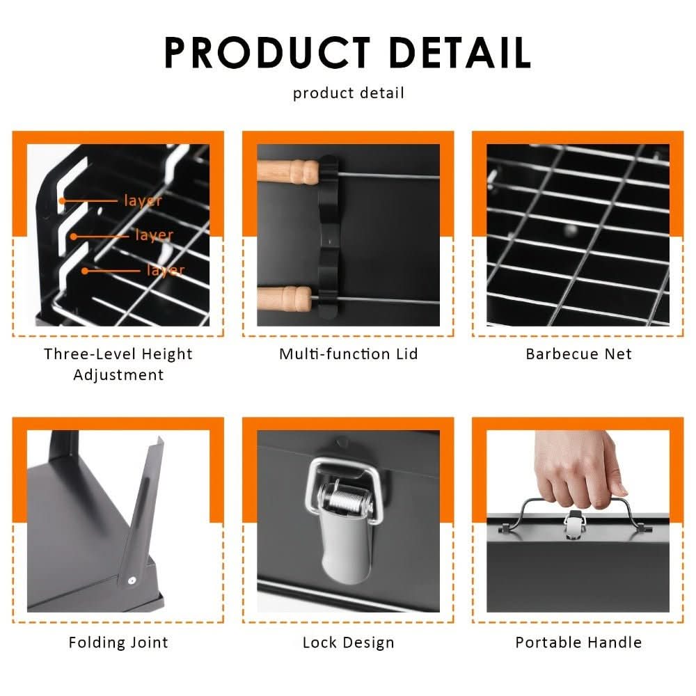 BowLift | Foldable steel garden barbecue for camping & garden