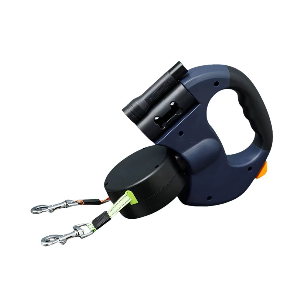BowLift | Retractable Dual Dog Leash with 360° Swivel and LED Safety Light for Walking Two Dogs