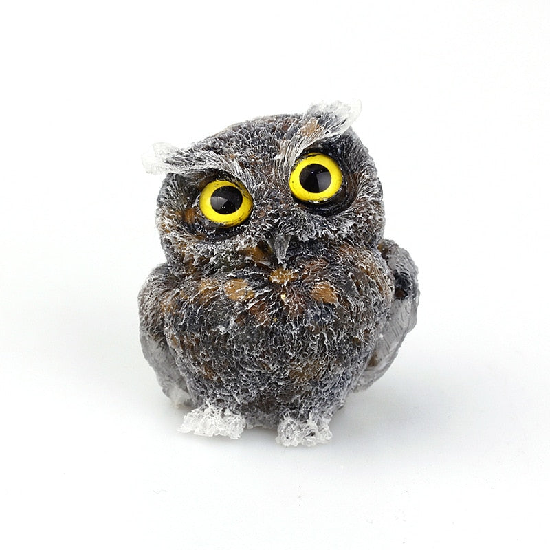 BowLift | Natural Crystal Owl Figurine: Handmade Collector's Item