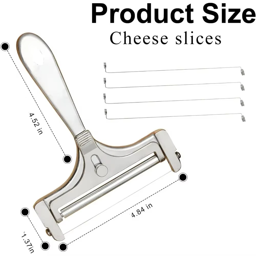 BowLift | Premium Stainless Steel Cheese Slicer with Adjustable Thickness & Extra Wires