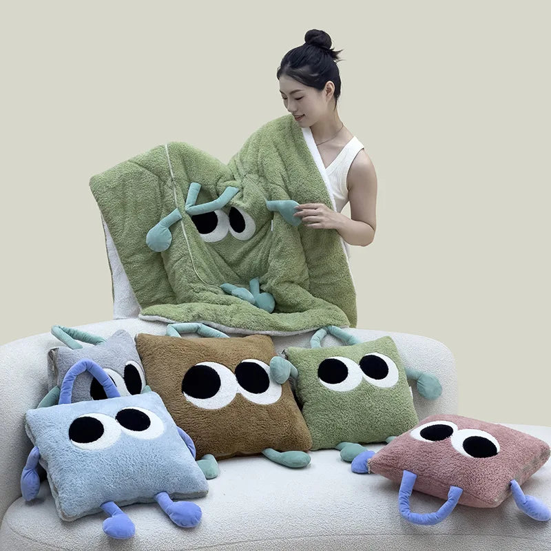 BowLift | Cute Monster Portable Soft Throw Pillow Blanket
