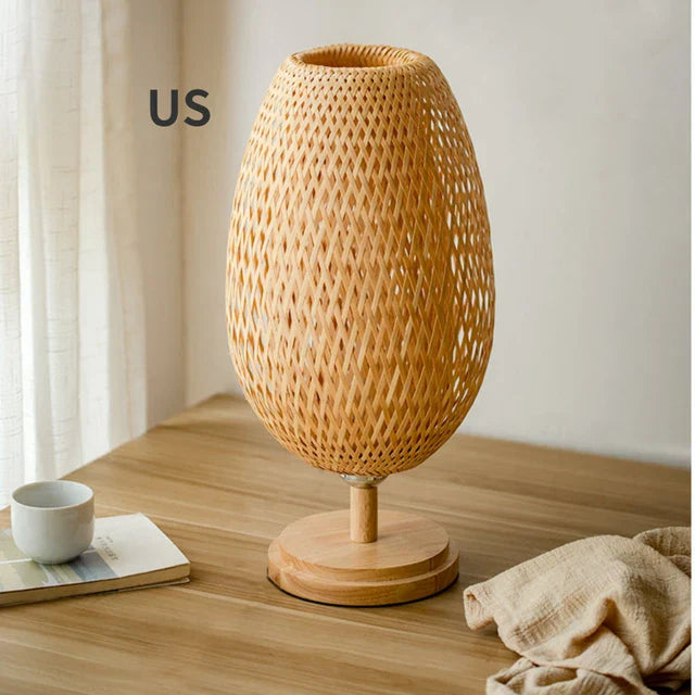 BowLift | Rattan lamp - Stepless dimmable basket lamp for bedroom and living room decoration