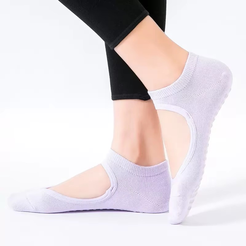BowLift | Non Slip Backless Yoga Socks with Breathable Cotton Grip