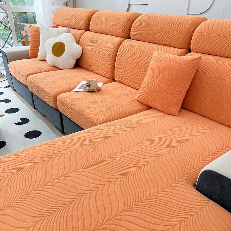 BowLift | PlushSecure - Elegant Jacquard Sofa Cover for Non-Slip Comfort