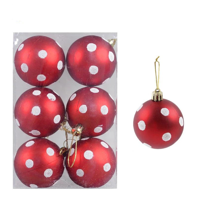 BowLift | Glass Christmas Ornaments Pattern Set of 6 Balls for the Tree