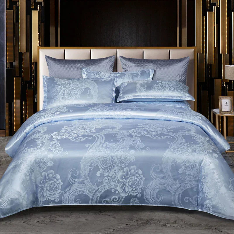 BowLift | Satin Rayon Jacquard Duvet Cover Set 264x229cm – Luxury Summer Bedding for Comfortable Sleep & Home Décor