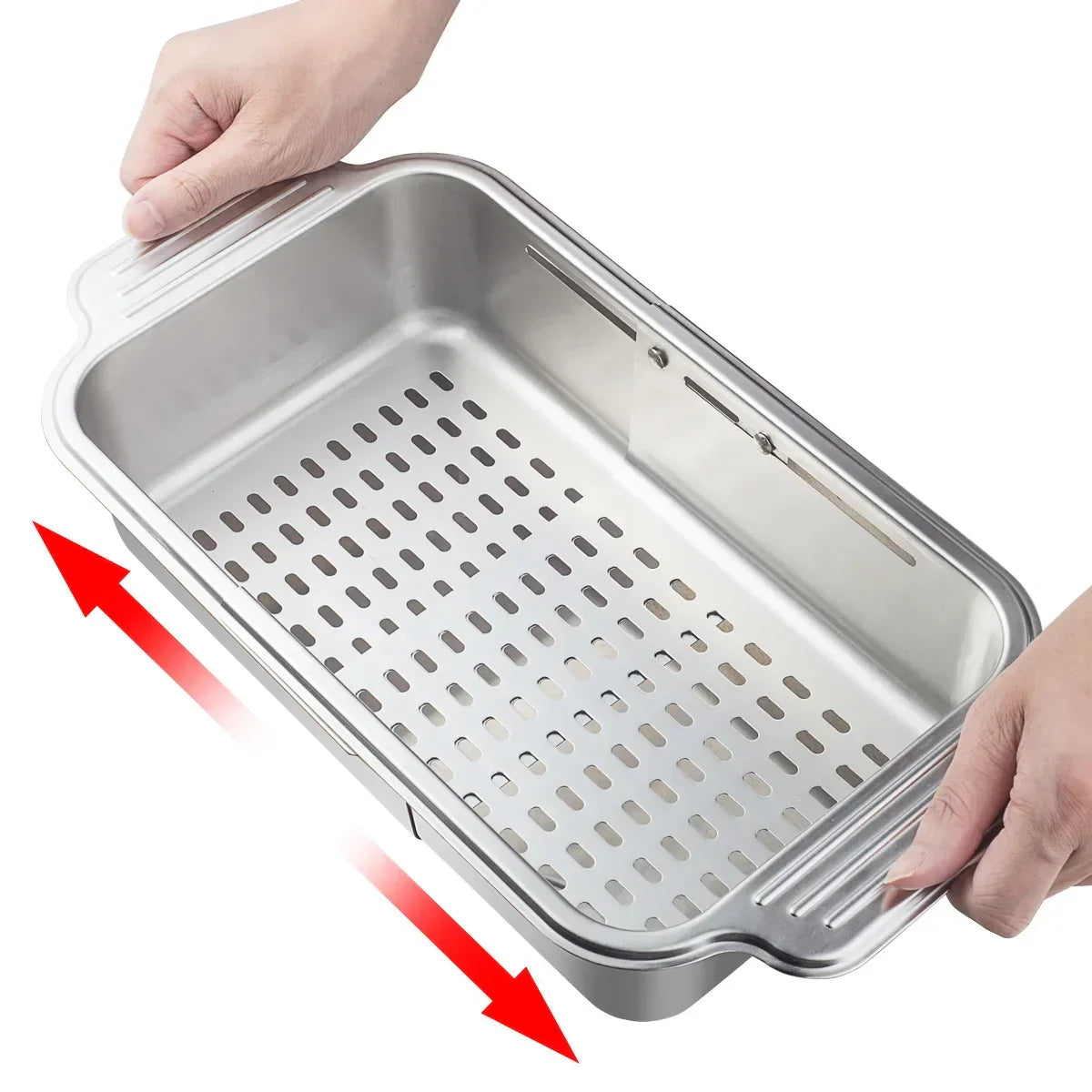 BowLift | Retractable Over Sink Stainless Steel Vegetable Drain Basket