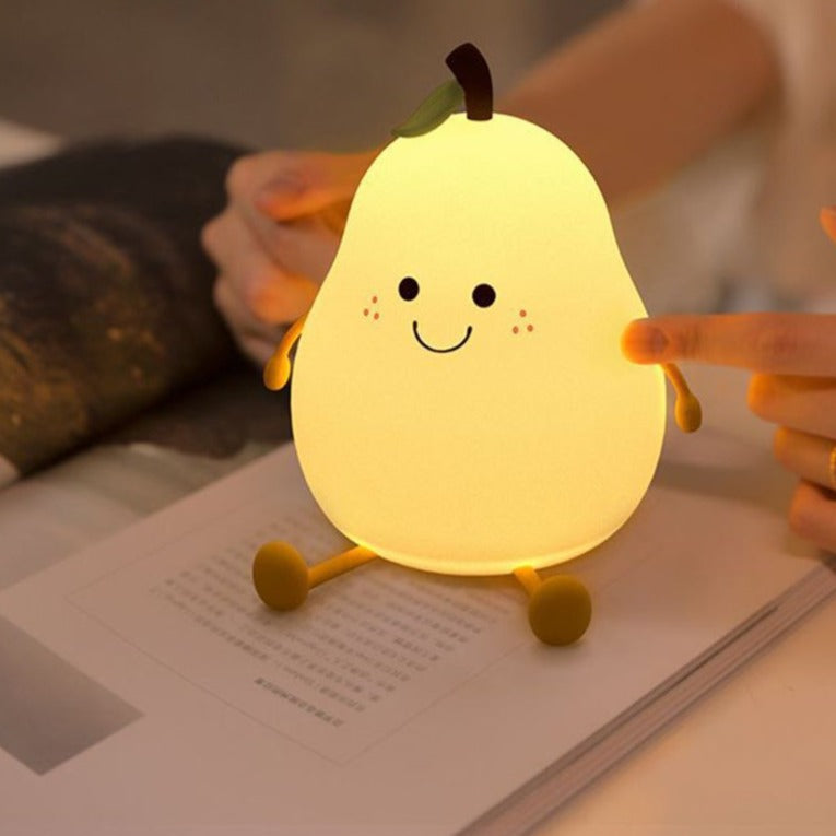 BowLift | LED Night Light Pear | Cozy and USB Rechargeable - Dimming and Changing Colors