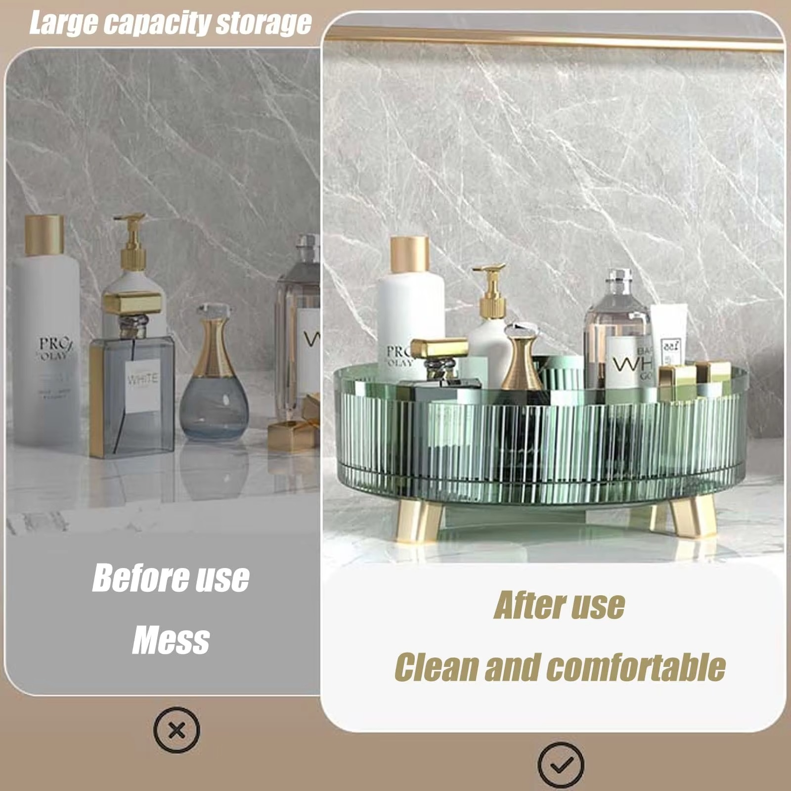BowLift | Clear Rotating Makeup Organizer for Easy Access & Display