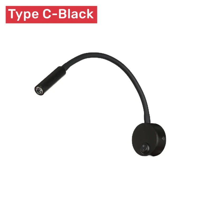 BowLift | Modern Flexible LED Reading Wall Lamp with Switch for Bedroom and Study - 1W/3W