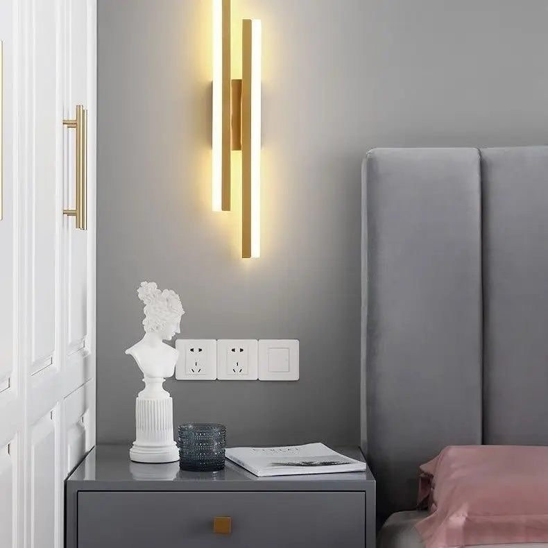 BowLift | Modern LED Wall Lamp: Black/Gold Acrylic Room Decoration Light