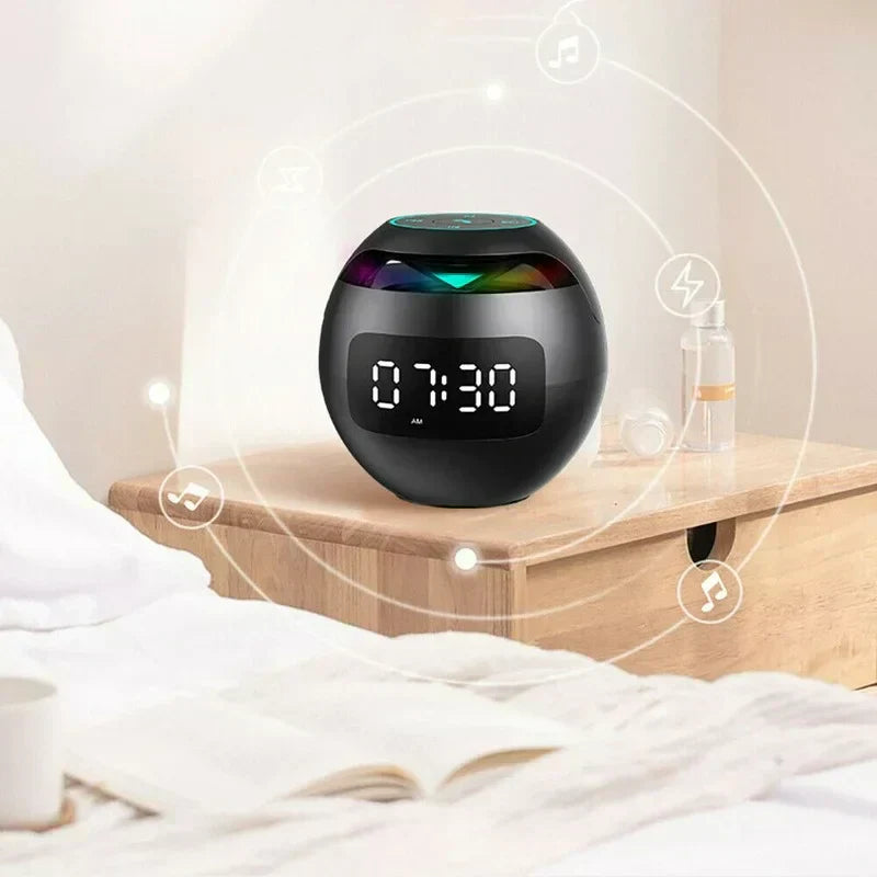 BowLift | Digital LED Alarm Clock with Bluetooth Speaker & Colorful Night Light โ Motion Sensor, Rechargeable, 5W Sound