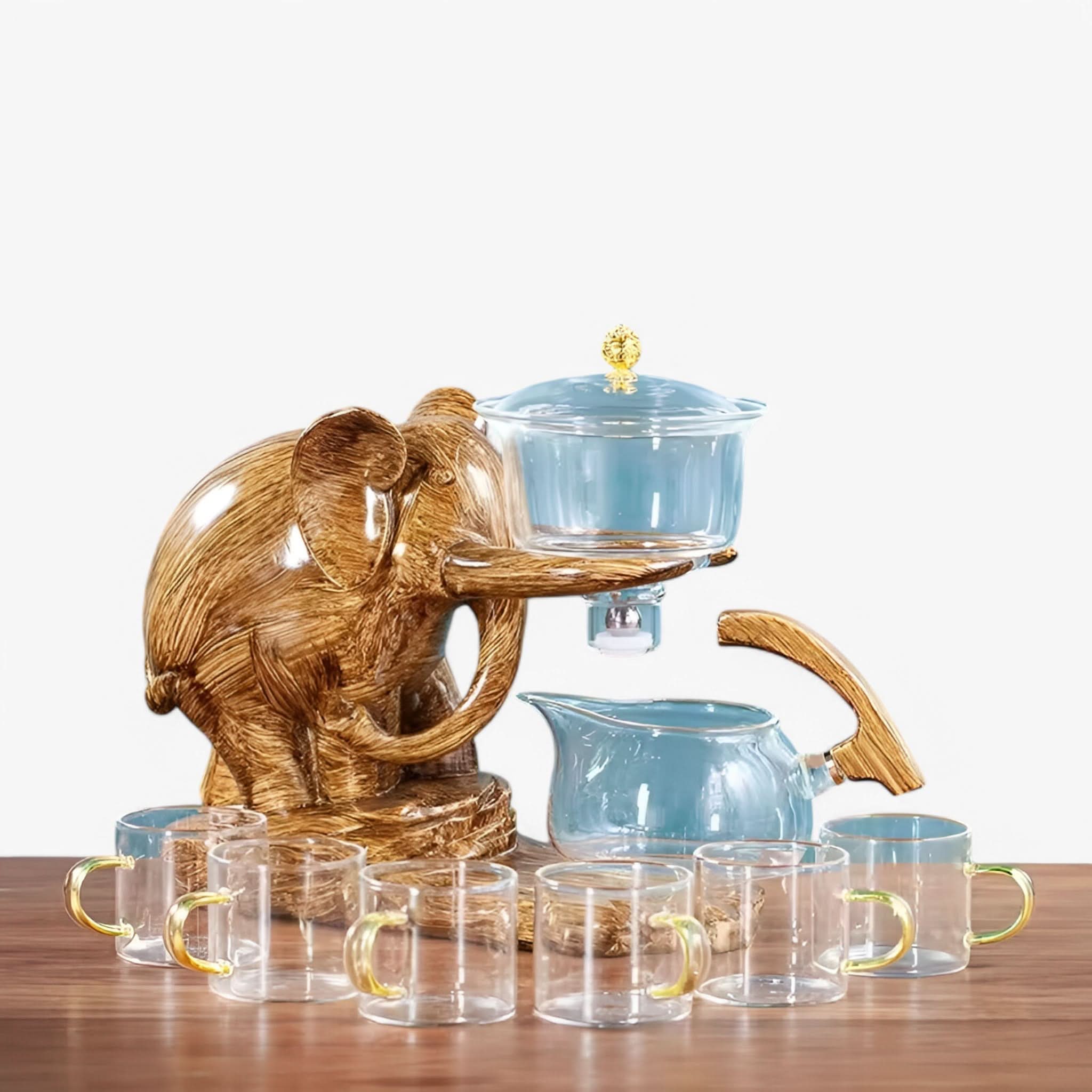 BowLift | Elephant Glass Tea Set with Heat-Resistant Pot