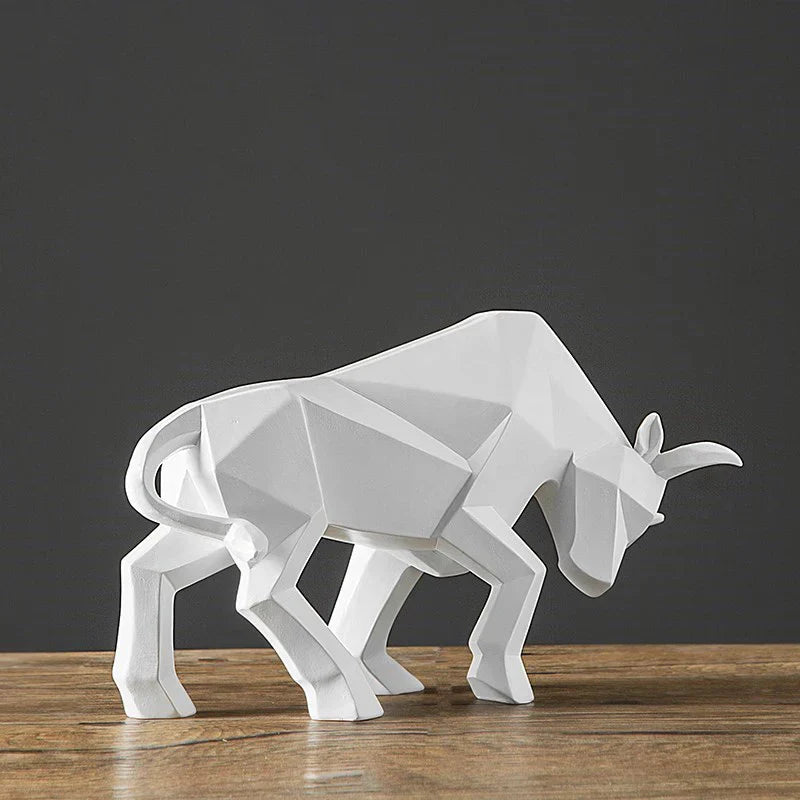 BowLift | YuryFvna Modern Geometric Bull Statue, Ornament, Café, Bull Sculptures, Animal Figures, Abstract Hotel Home Decoration