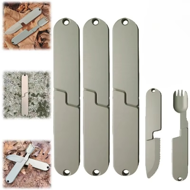 BowLift | Compact 2-in-1 Camping Cutlery Set - Detachable Knife and Fork, Ideal for Travel