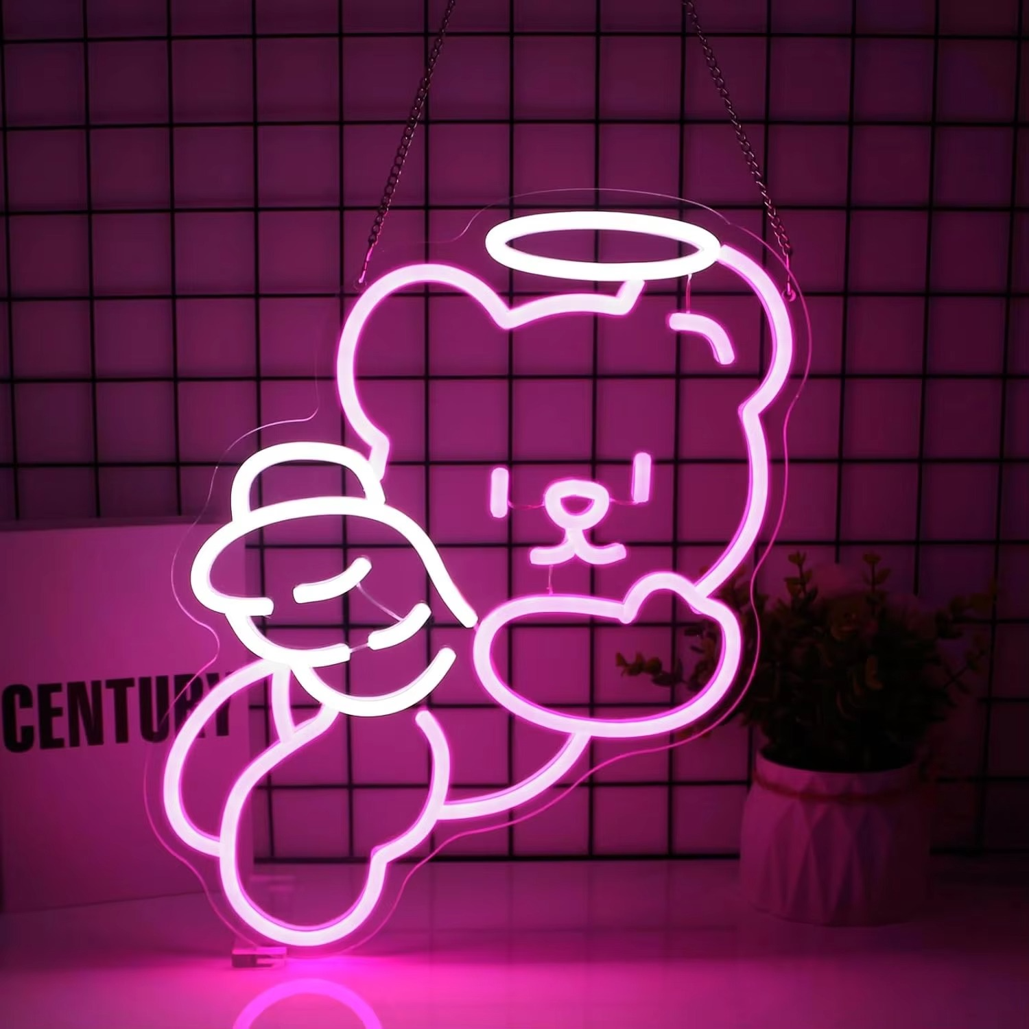 BowLift | Charming Bear Neon Light with Dimmer - USB Powered Wall Decor