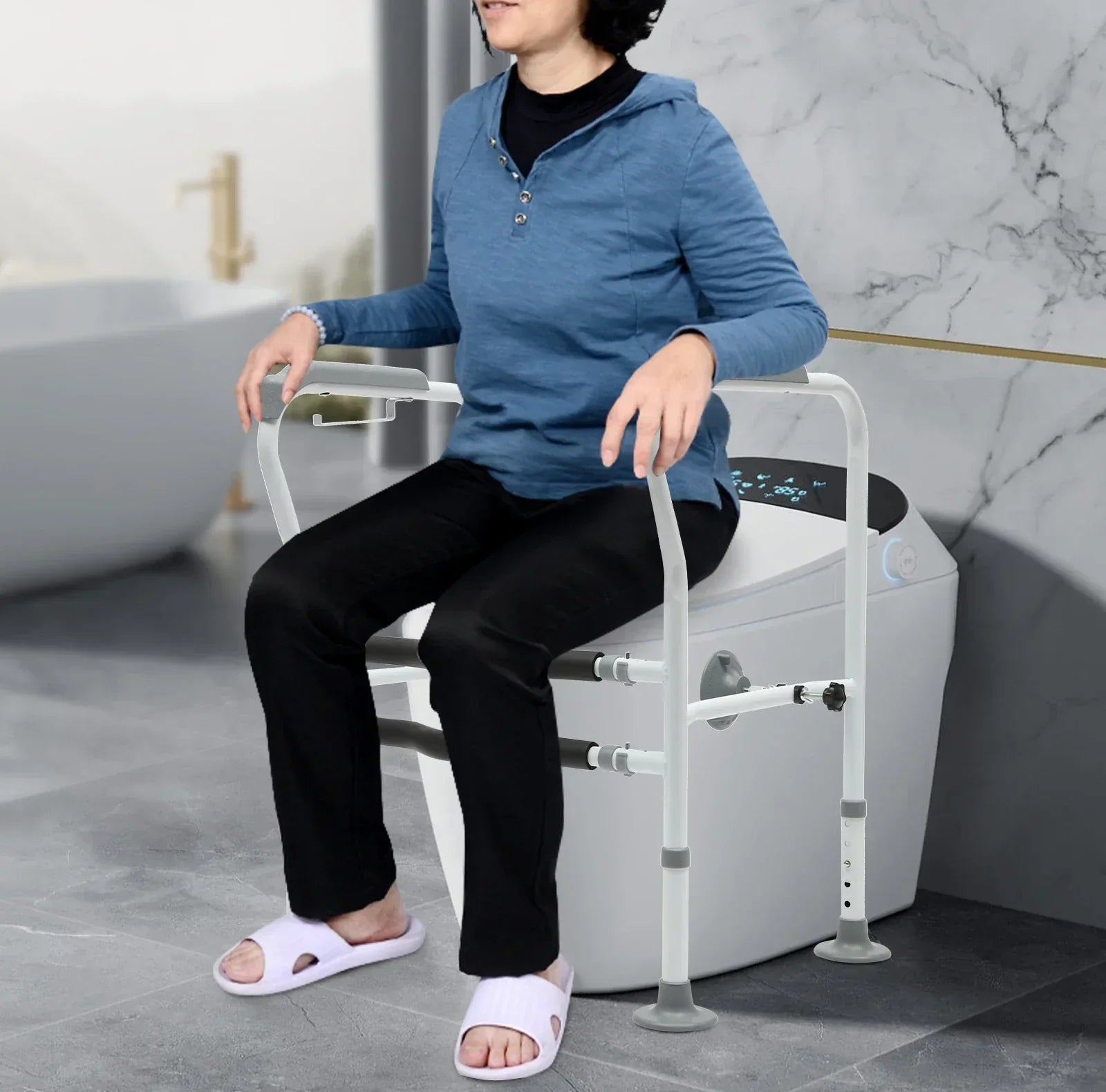 BowLift | Height-adjustable Toilet Senior Care Comfort Safety Rails