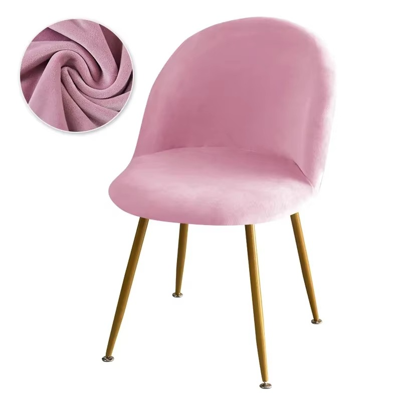 BowLift | Elastic Velvet Chair Covers - Stretch Low Back Slipcovers for Dining and Makeup Chairs