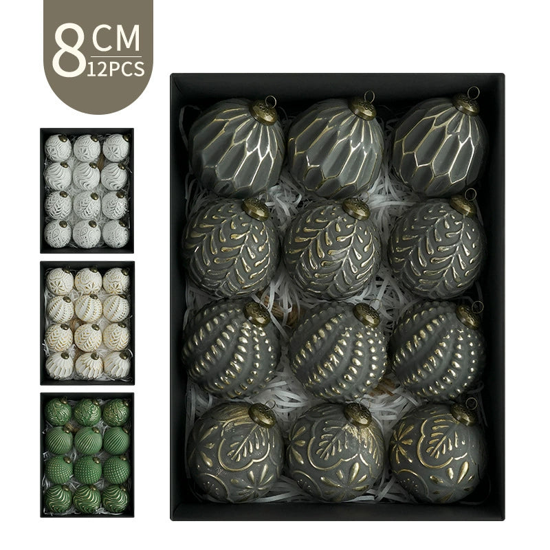 Antique Decorative Christmas Ball Ornament Set