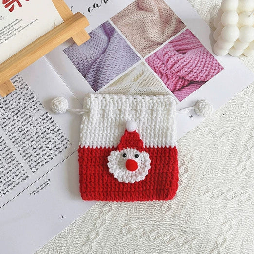 Handmade Crochet Christmas Apple Gift Bag