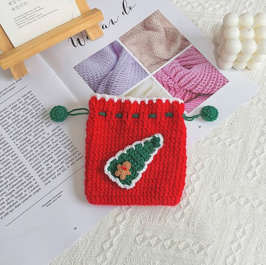 Handmade Crochet Christmas Apple Gift Bag