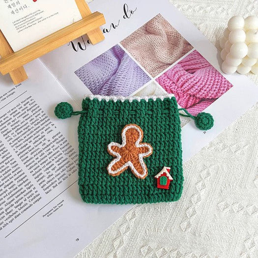 Handmade Crochet Christmas Apple Gift Bag