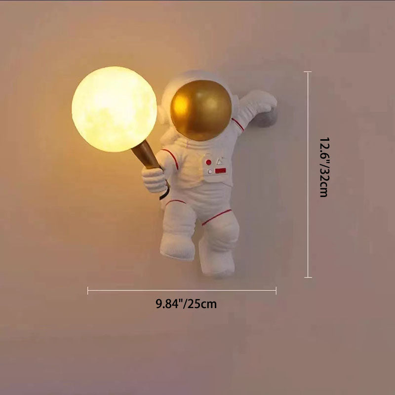 BowLift | CosmoBuddy Astronaut Wall Lamp | Creative Design | Resin & ABS | LED Bedroom Light