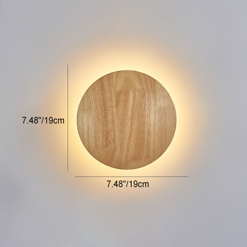 BowLift | Modern Minimalist Round Irregular Oval Wood LED Wall Light Lamp for Living Room