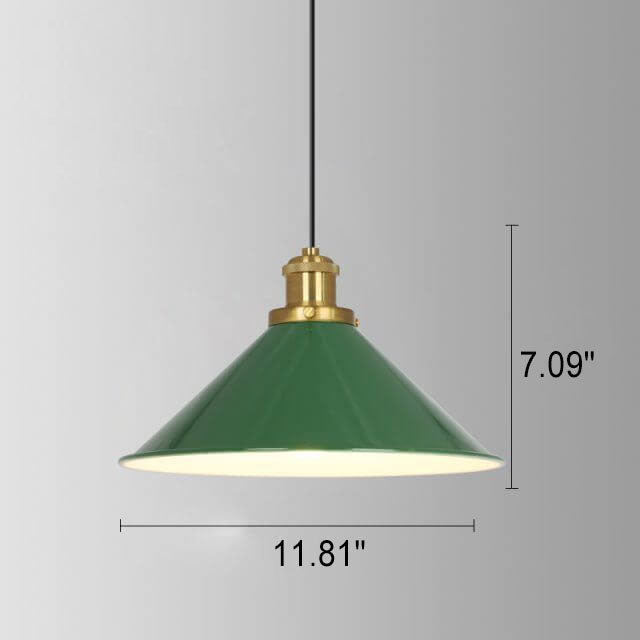 BowLift | RetroDome Industrial Vintage Pendant Light | Green Iron Dome Design | Single Light | Rustic Ceiling Lighting