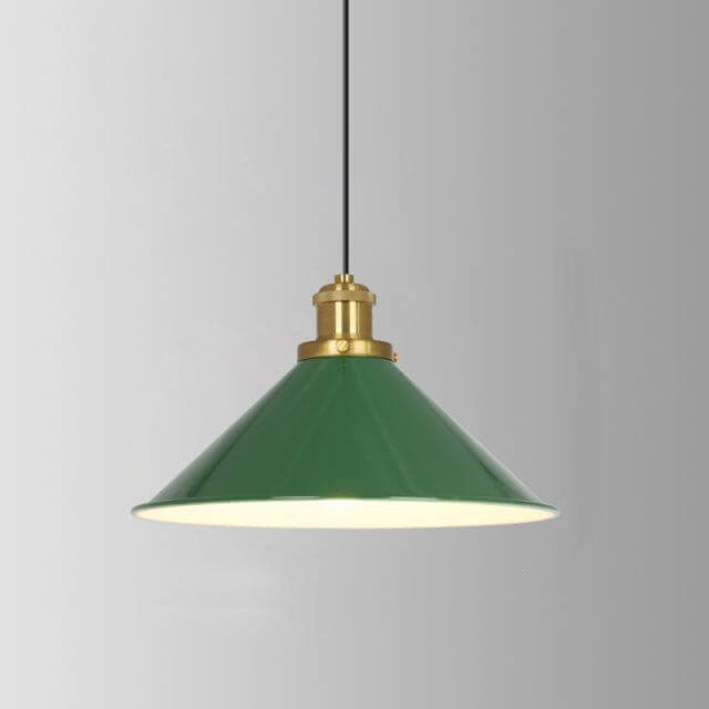 BowLift | RetroDome Industrial Vintage Pendant Light | Green Iron Dome Design | Single Light | Rustic Ceiling Lighting