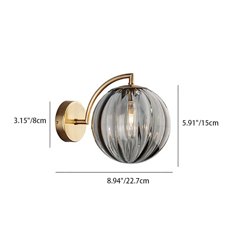 BowLift | Contemporary Scandinavian Round Ball Iron Glass 1-Light Wall Lamp for Living Room