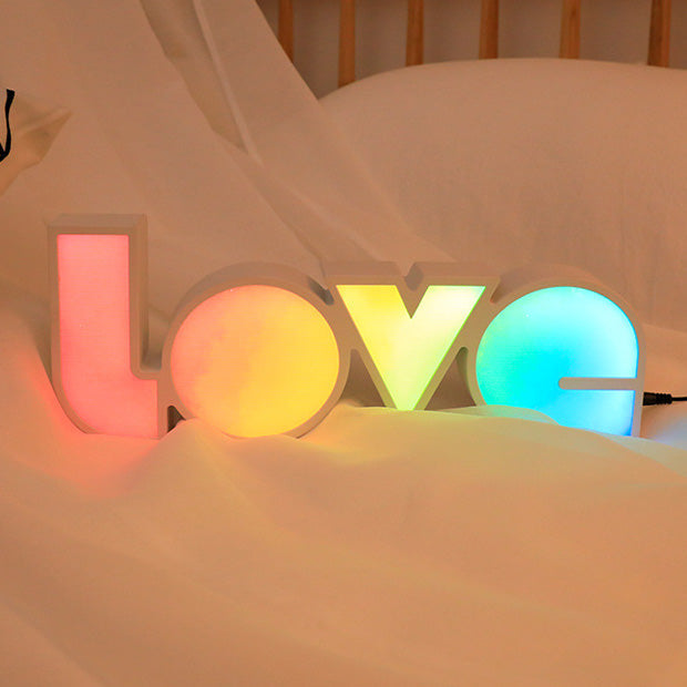 BowLift | Modern Art Deco waterproof PS LOVE letters LED table lamp for the bedroom