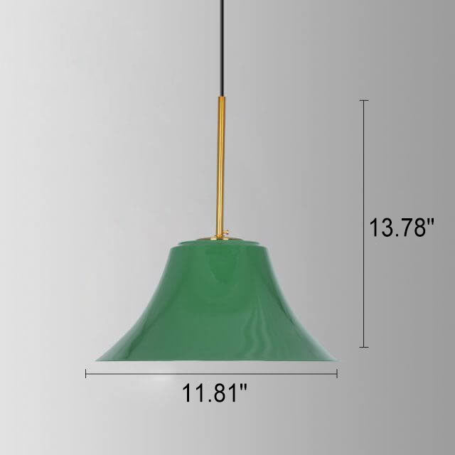 BowLift | RetroDome Industrial Vintage Pendant Light | Green Iron Dome Design | Single Light | Rustic Ceiling Lighting