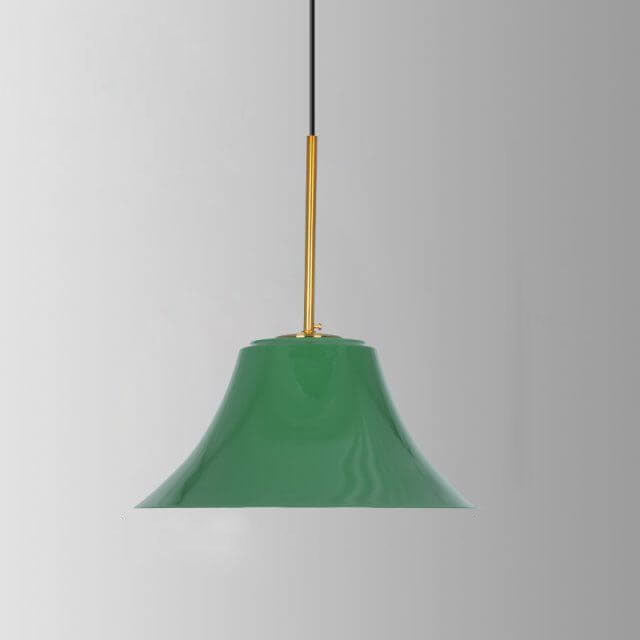 BowLift | RetroDome Industrial Vintage Pendant Light | Green Iron Dome Design | Single Light | Rustic Ceiling Lighting