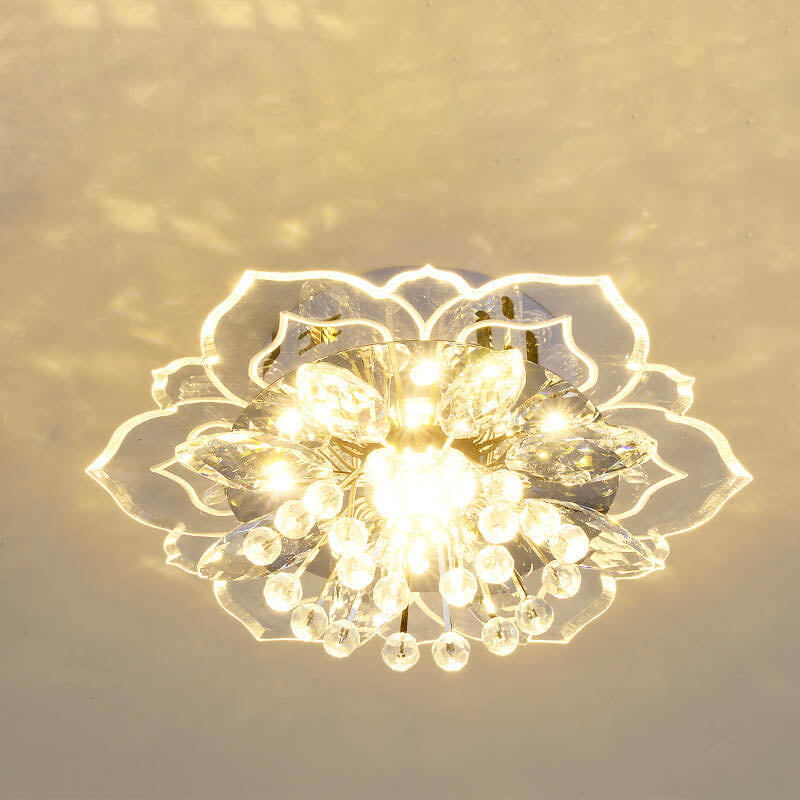 BowLift | GlowPetal LED Crystal Ceiling Light | Flower Shaped | Modern Design | Energy Saving | Decorative Lighting