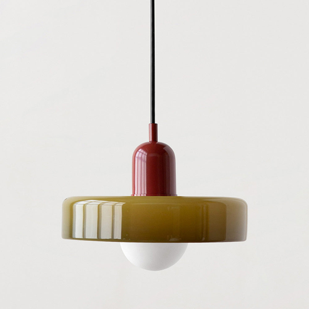 BowLift | Coloured Glass Pendant Light – Elegant Bauhaus-Style Hanging Lamp for Living Room & Dining Area