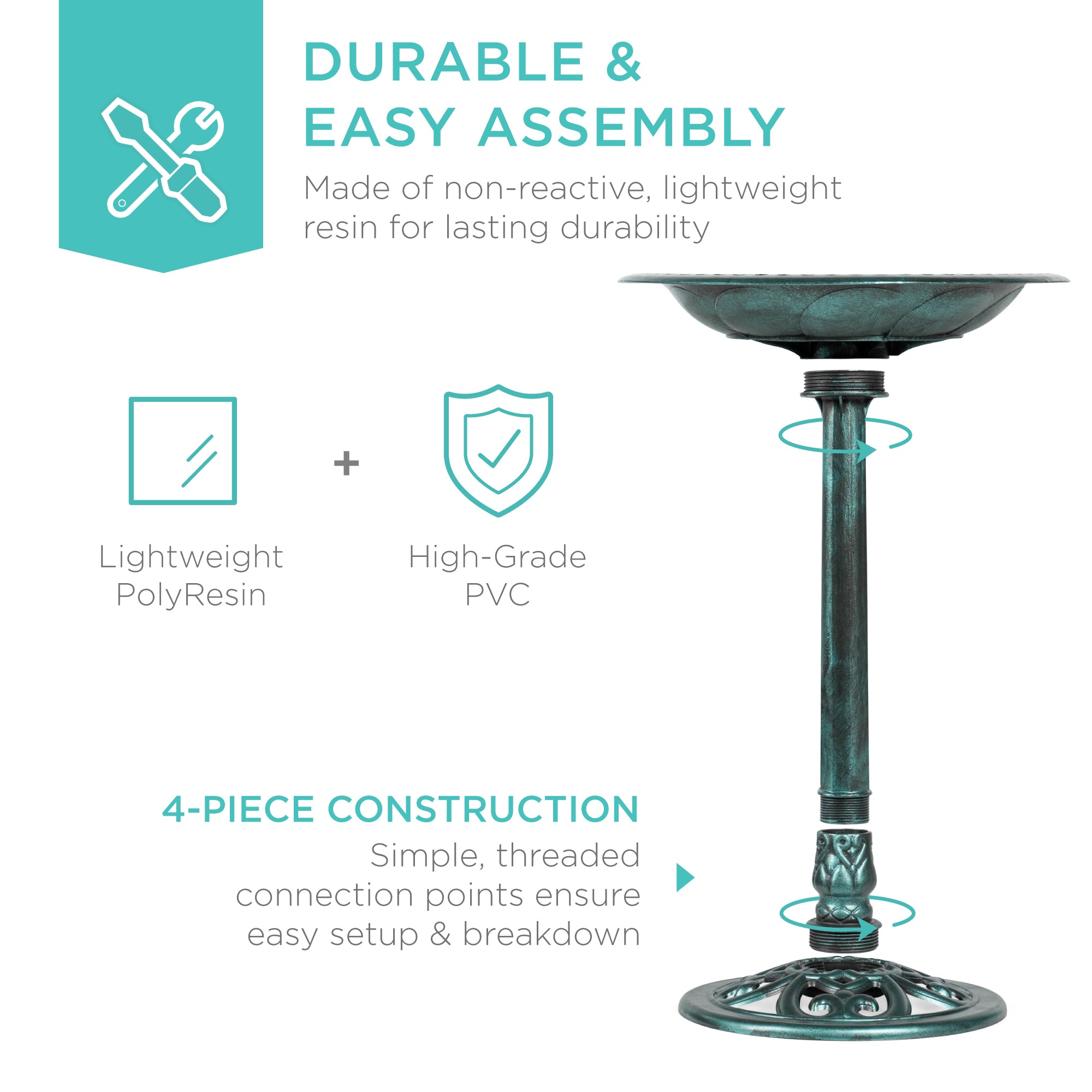 BowLift | Birdbath for the garden with Fleur-de-Lis decoration